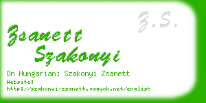 zsanett szakonyi business card